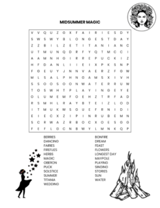 image of a word search puzzle with pictures and word lists