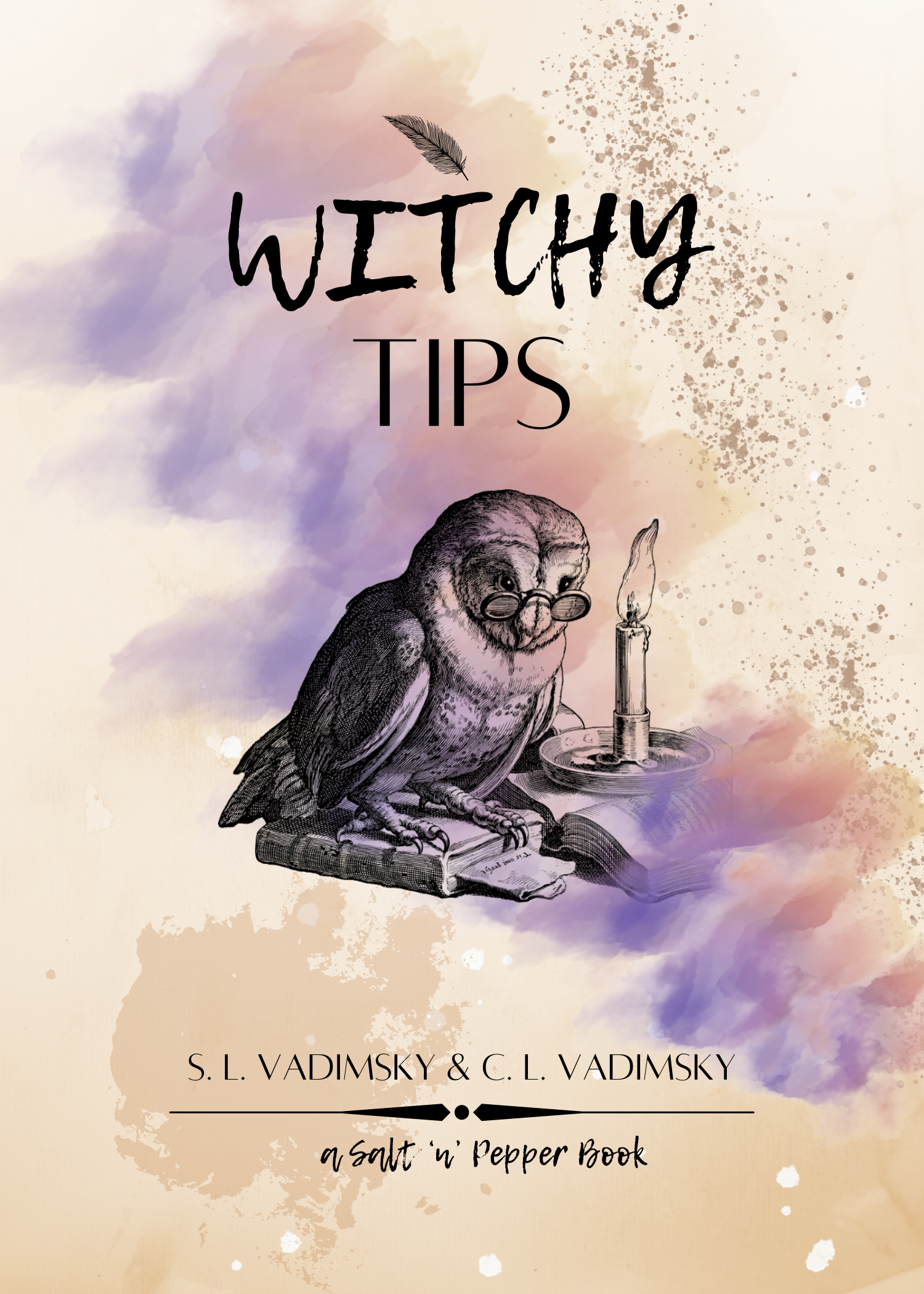 owl wearing glasses perched on book with candle